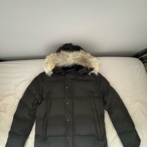 Canada Goose Black Puffer Jacket with Fur Hood
